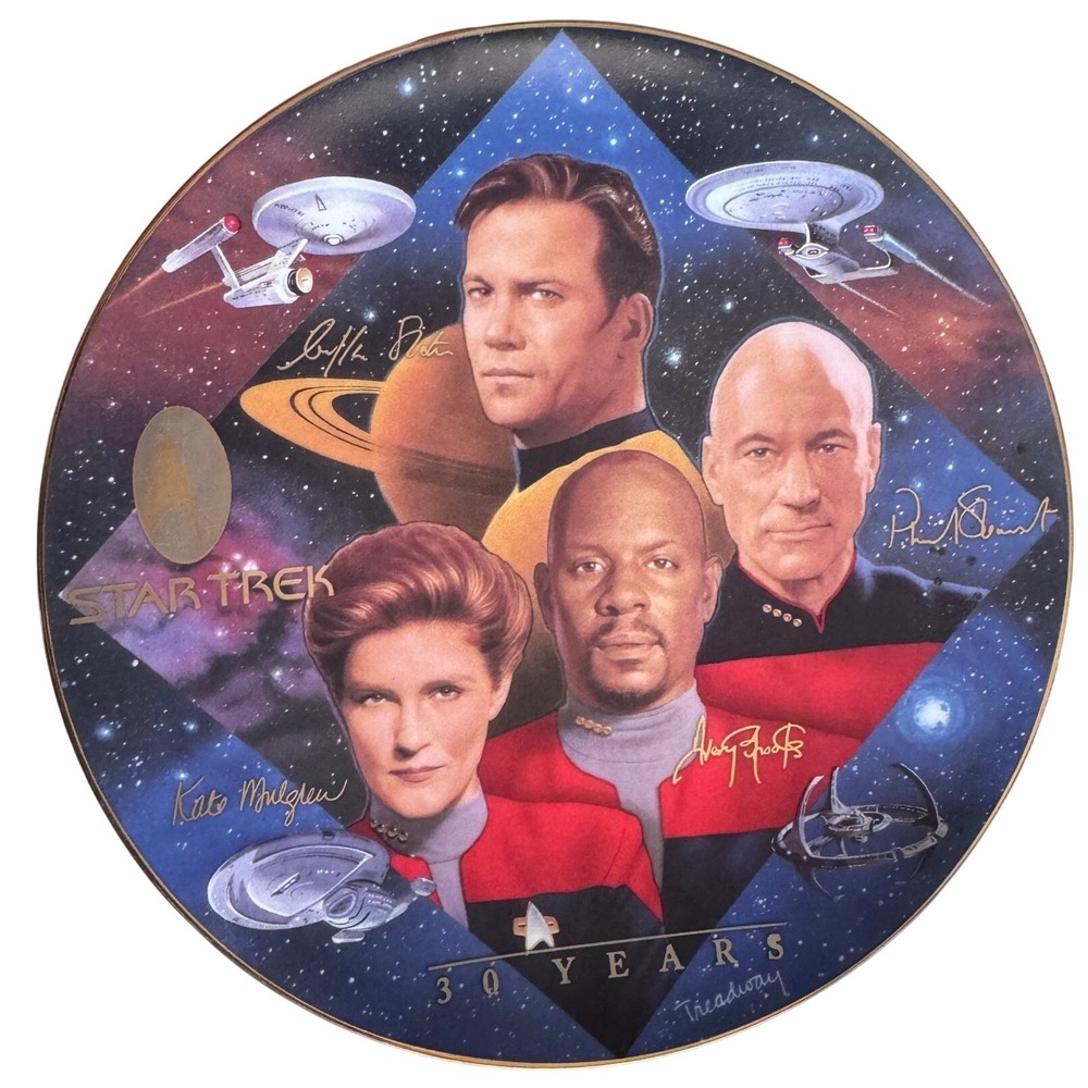 Star Trek 30 Years Captains Tribute Collector Plate Todd Treadway Hamilton 0482J